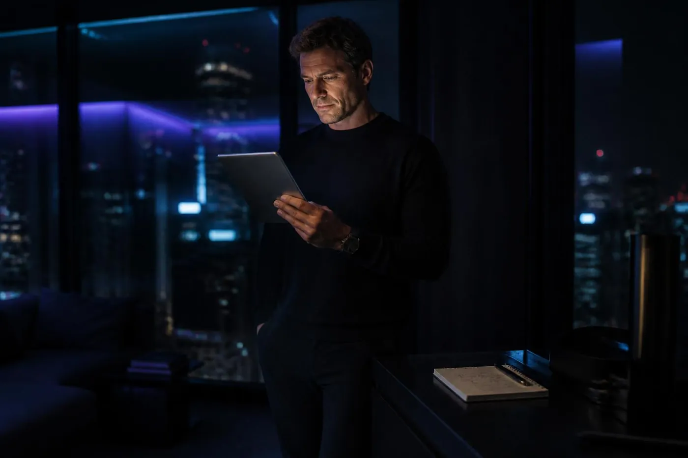 Persona planeando sus metas financieras con Fijas Nexus de noche